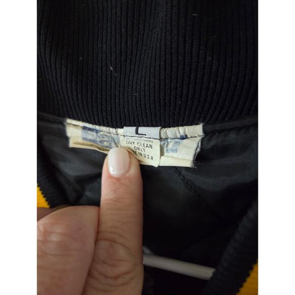 US Army Bravo Bulldogs Embroidered Satin Bomber Jacket Large Brown Street - Picture 7 of 16